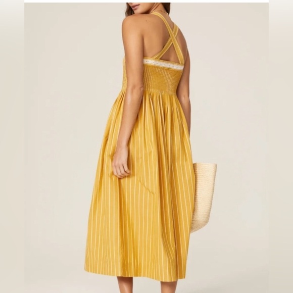 The Great Larel Yellow Striped Maxi Dress Size 2 Pockets - Picture 6 of 16